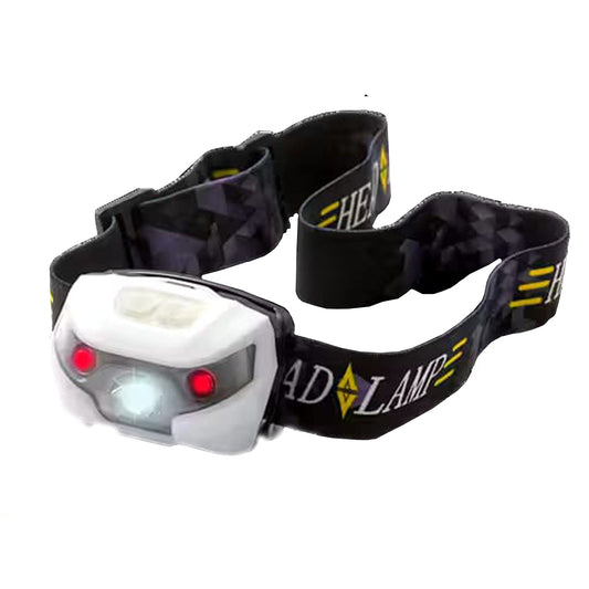 Pannlampa 3W + 2 röda LED