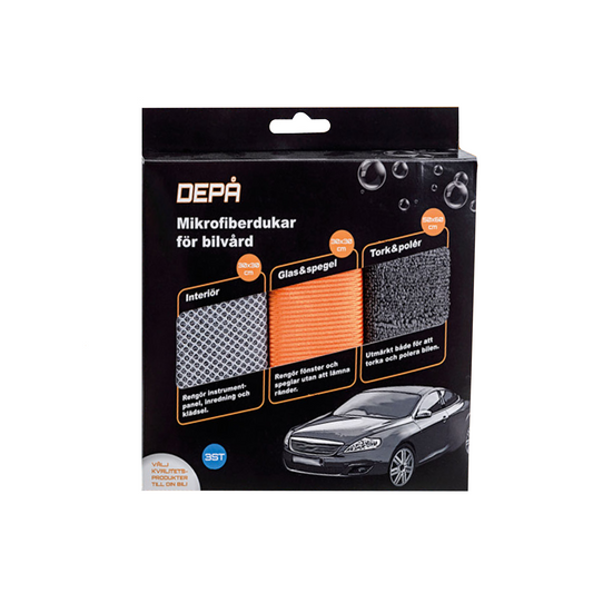 Mikrofiberdukar för bil 3-pack